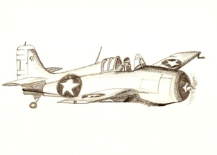 WWII fighter plane sketch